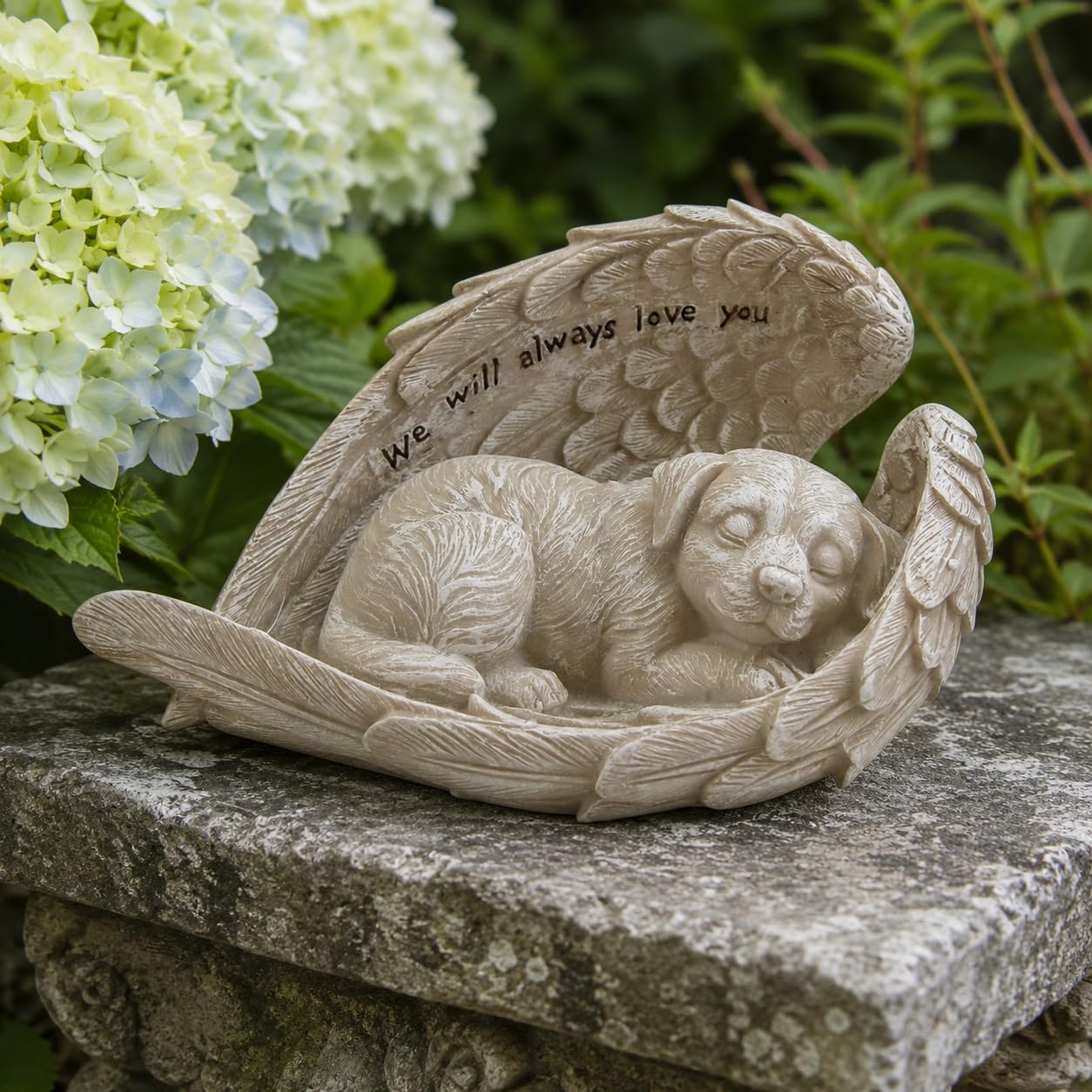 Comfy Hour 8.2 Inch Dog Angel Statue, Sleeping Pet Memorial Figurine
