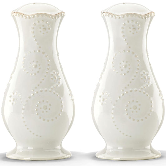 Lenox French Perle White Tall Salt and Pepper Set
