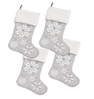 Comfy Hour 18 x 11 Inch Snowflake Christmas Stockings, Set of 4
