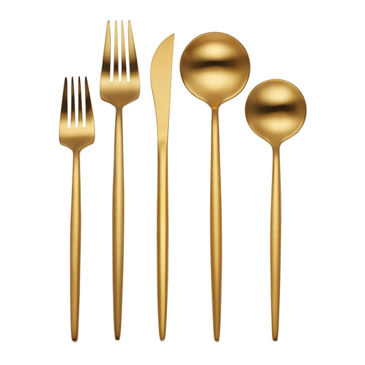 Hampton Forge 894758 Skandia Zephyr Satin Gold 45 Piece Flatware Set