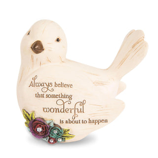 Pavilion Believe - 3.5" Bird Figurine - "Always believe that something wonderful is about to happen"