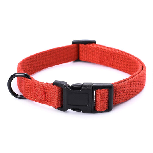 Mile High Life | Dog Collar | Outdoor Simplicity Collection | Soft and Strong Poly Cotton Fabric | Variety Colors | Red, Large Neck 15"-19" -55 lb