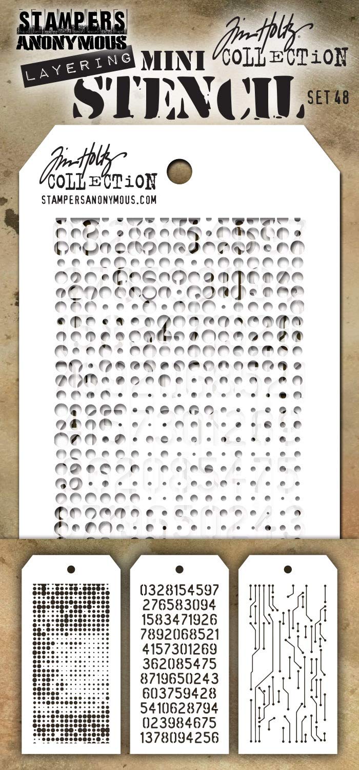 Tim Holtz Template Stencil, One Size, Set #48