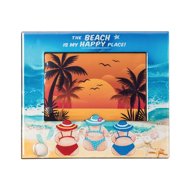 Beachcombers Triple Swimsuit Picture Frame, 7.87-inch Length, Holds 4 x 6 inch Photo, Wall and Tabletop Decoration