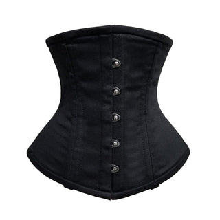 luvsecretlingerie Corset, Small, Black Cotton (Normal Torso-fit Well for 10"/25.