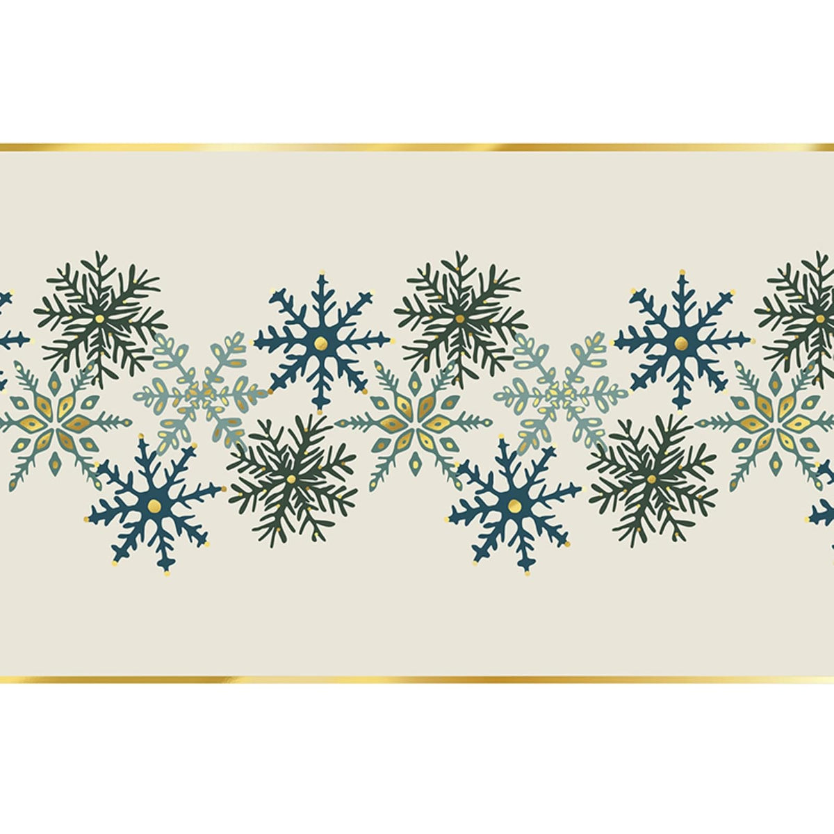 Santa Barbara Design Studio Table Runner, 25' L x 18" W, Blue Snowflakes