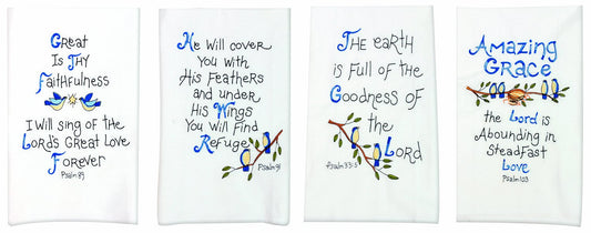 Manual Decorative Guest Towels, Psalms, Set of 4