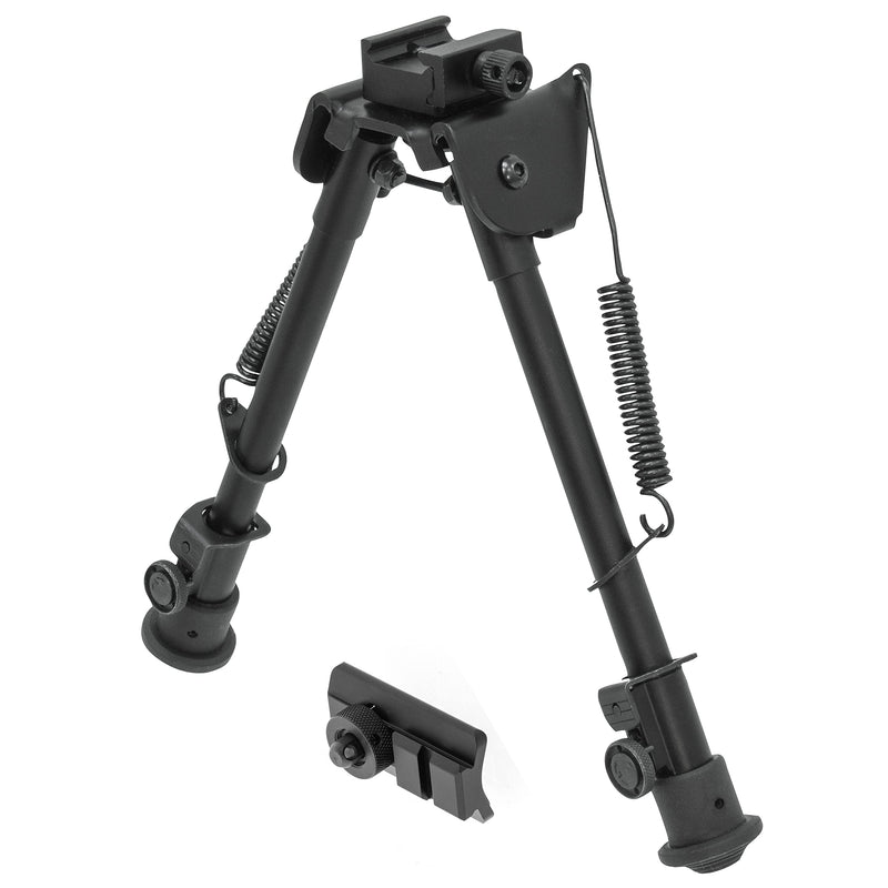 UTG Tactical OP Bipod, Rubber Feet, Center Height 8.3"-12.7", Black