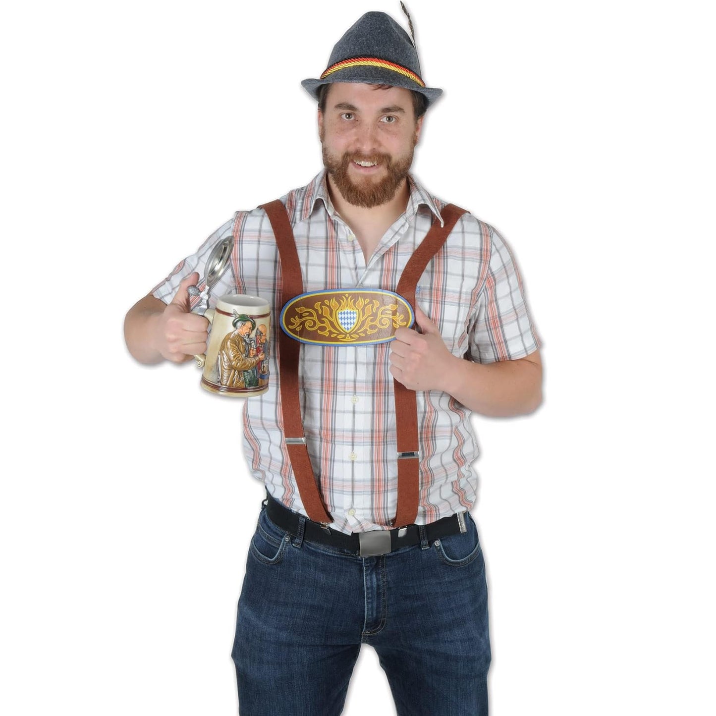 Beistle Bavarian Suspenders, OSFM, Multicolor