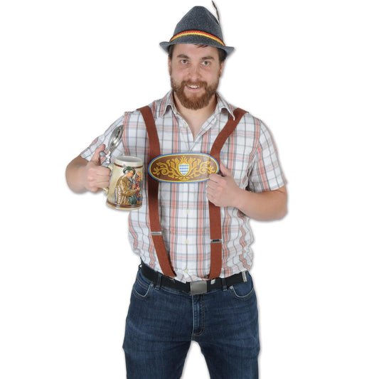 Beistle Bavarian Suspenders, OSFM, Multicolor