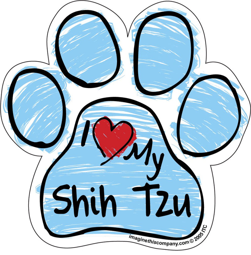 Imagine This Scribble Paw Magnet, Shih Tzu