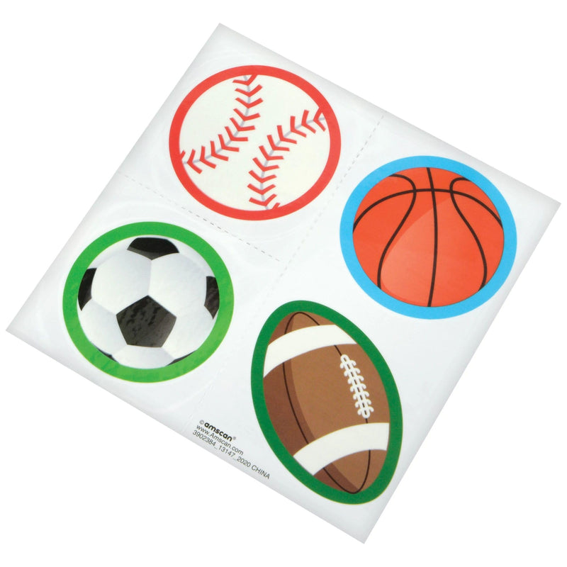 Sports Ball Tattoo High Count Favor - 2&quot; x 2&quot; | Assorted Design | Pack of 48