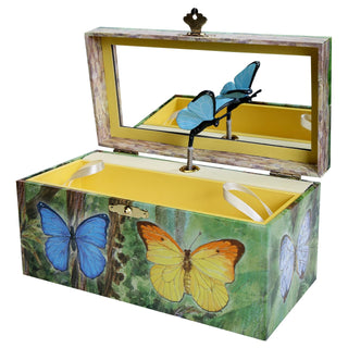 Enchantmints Musical Butterfly Jewelry Box Spins to Music Oval Mirrior