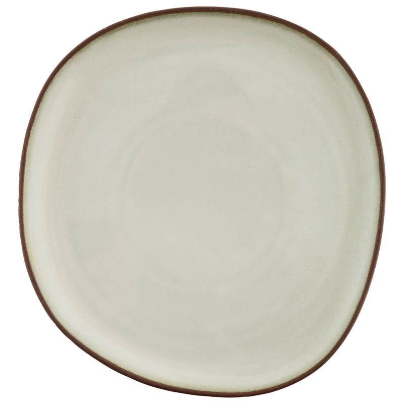 KARMA GIFTS TERRA COTTA DINNER PLATE  DOVE GREY