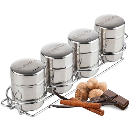 Tablecraft Food Shaker, Set of 4, Silver