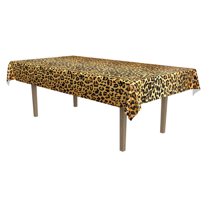 Beistle Leopard All Over Print Holiday Tablecover, 1 piece, Multicolored