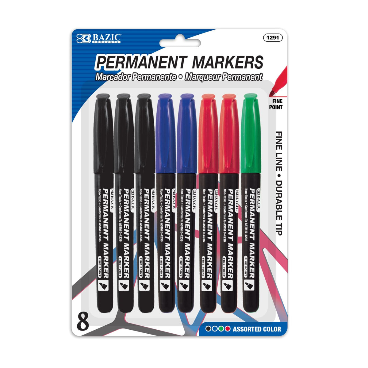 BAZIC PRODUCTS Marking Pen, 8 Count (Pack of 1), Assorted Colors (8-count)