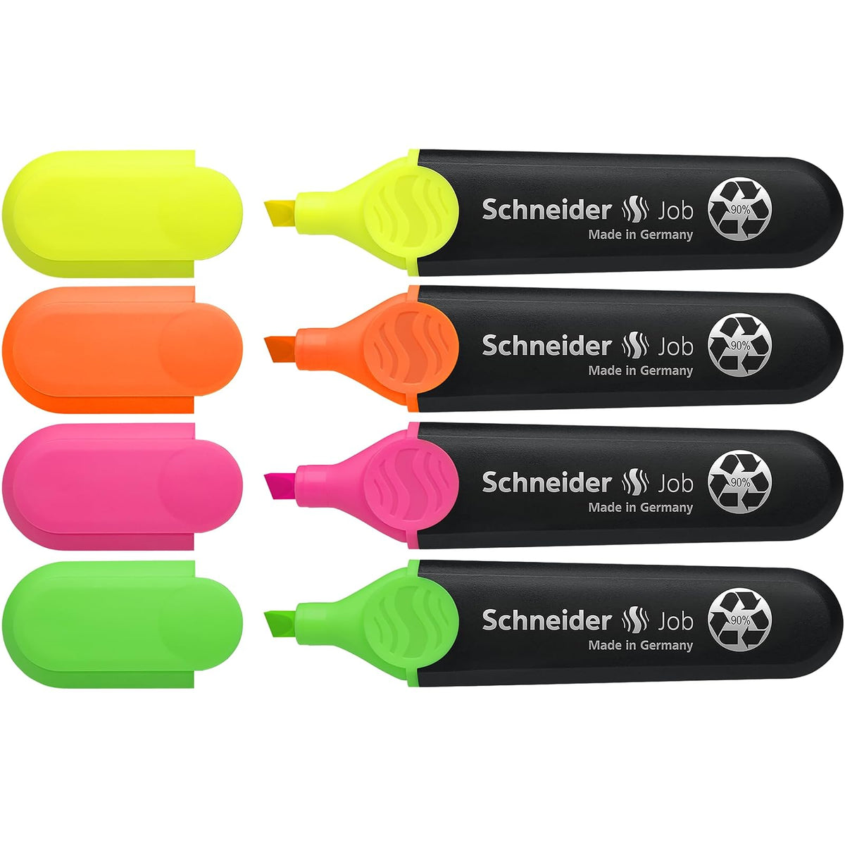Schneider Marking Pen, 1 Count (Pack of 4), Orange, Green, Pink, Yellow