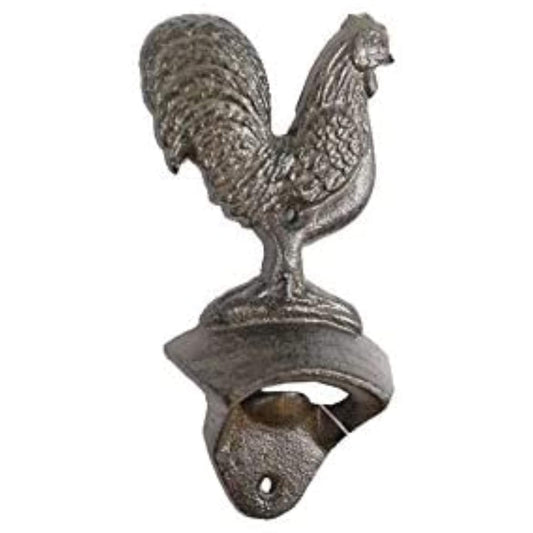 Hampton Iron Cast Iron Rooster Bottle Opener 6" - Bottle Opener Novelty - Rooster Decor