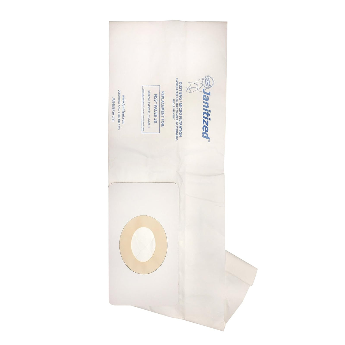 Janitized Vacuum Cleaner Bag, Rugged White