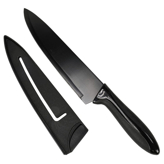 Chef Craft Premium Chef Knife with Sheath, 15.25 inch, Black