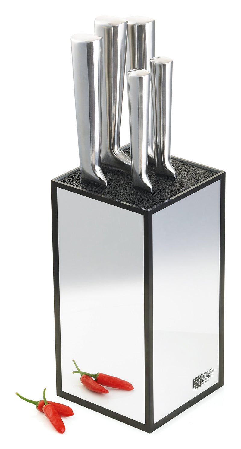 RICHARDSON SHEFFIELD Visage 5 Piece Knife Block Set, 18 x 10 x 37.6 cm, Silver