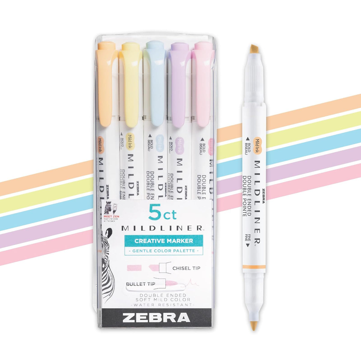 Zebra Pen Marking Pen, 1 Count (Pack of 5), Gentle A