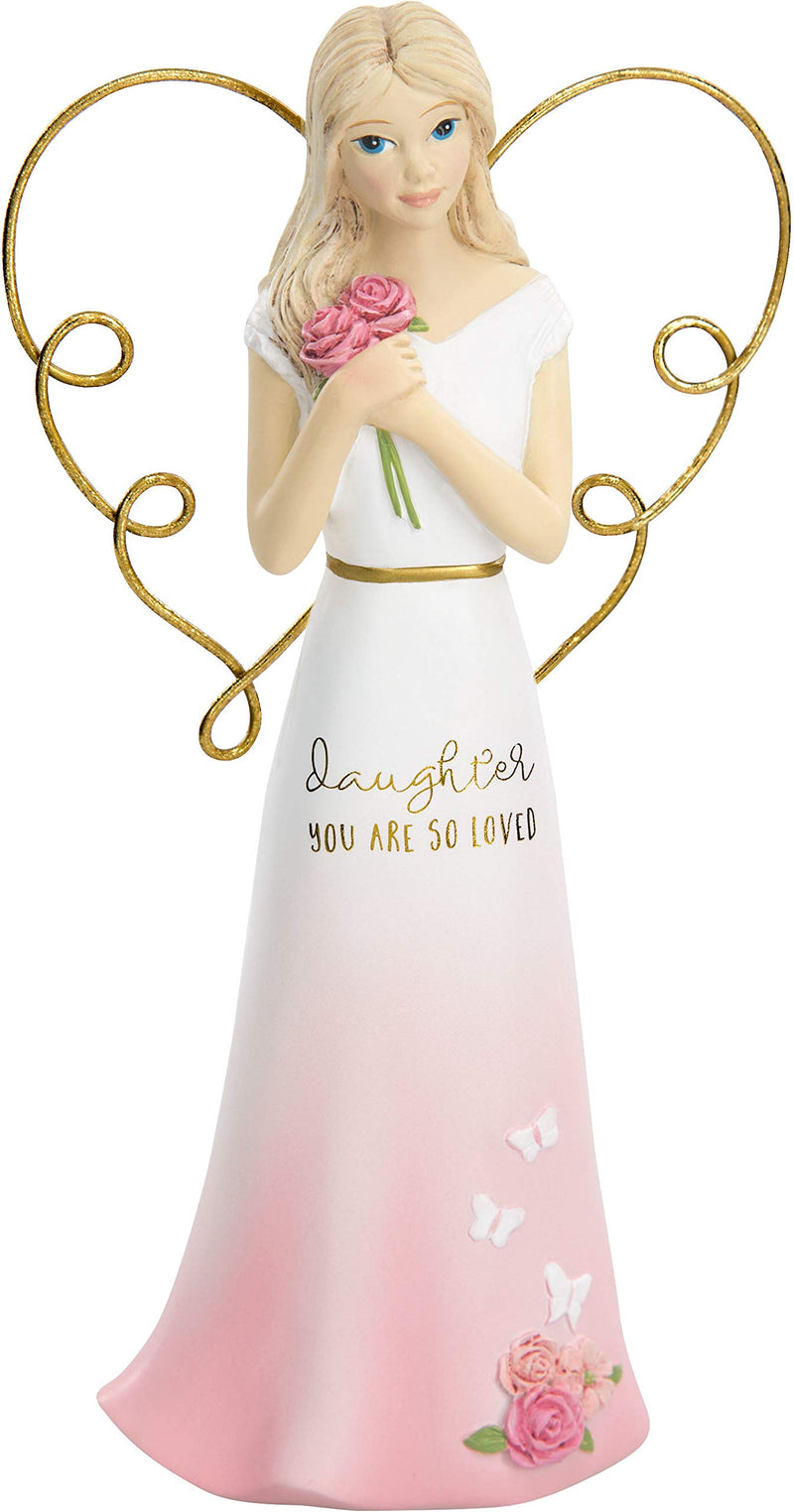 Pavilion Gift Company Pavilion - Daughter You are So Loved - 5.5 Inch Collectible Angel Figurine, Pink