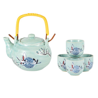 Urban Tokyo Teapot, 20 fl oz, Celadon/Navy/Red