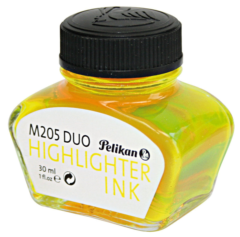 Pelikan 4001 Bottled Ink for Fountain Pens, For Pelikan M205 Classic Duo Highlighter Pen, Fluorescent Yellow, 30ml, 1 Each (344879)