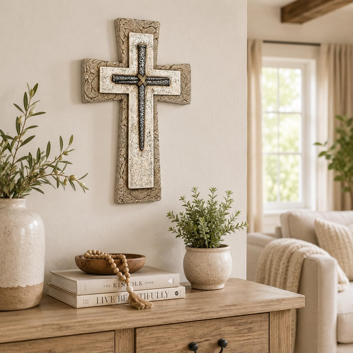 Comfy Hour Wall Art, 12"L x 7.5"W, Neutral Earthy Tones