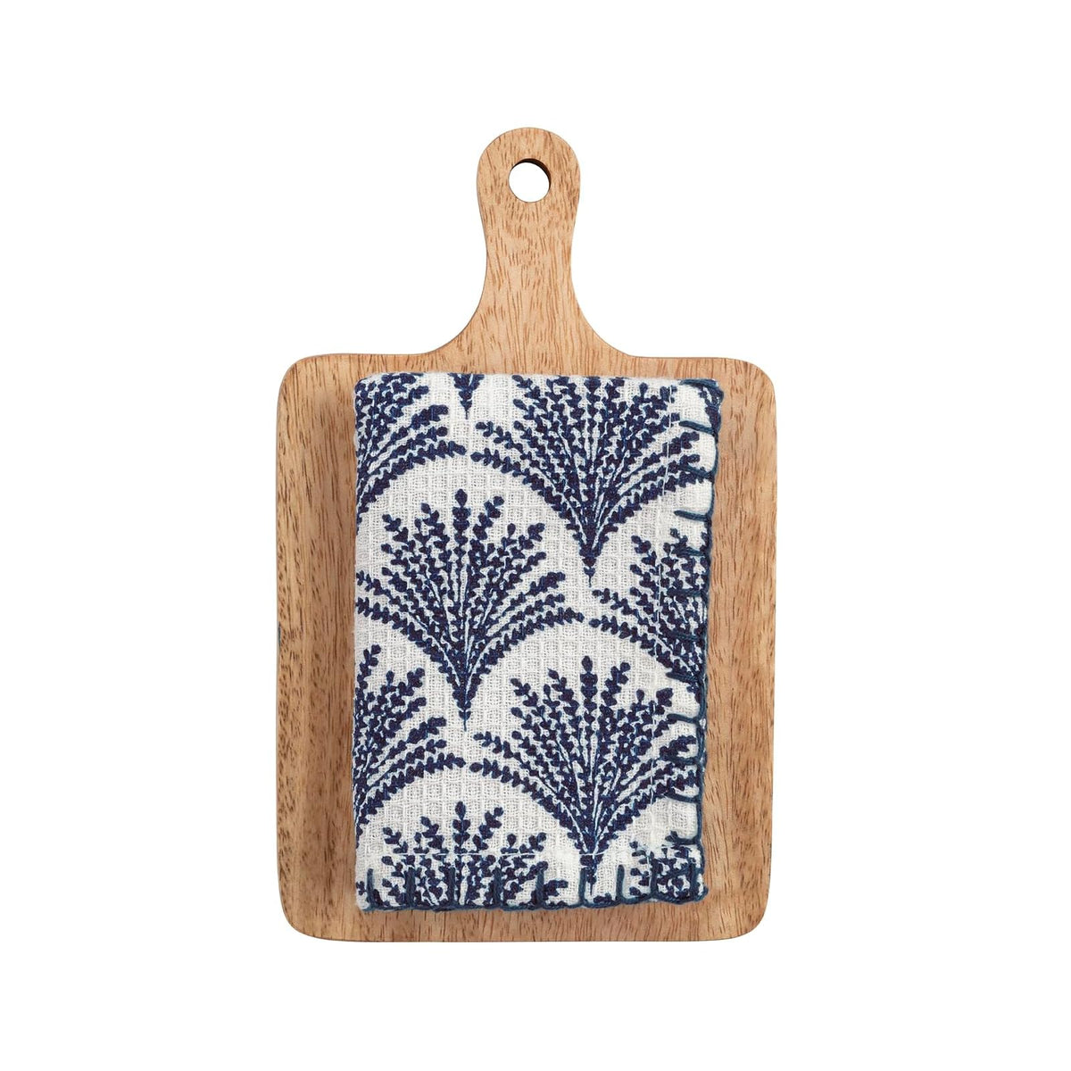 Mud Pie Towel, board 8" x 5" | towel 10" x 10", White