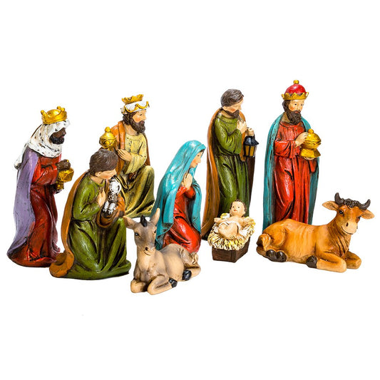Kurt Adler Adler 8" Resin Table Piece Nativity Set (Set of 9), 9