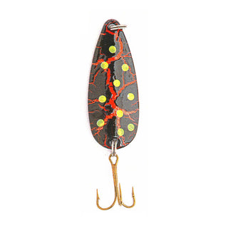 Adamsbuilt Fishing Hook, 1/2-Ounce, Bleeding Black/Chartreuse Dot