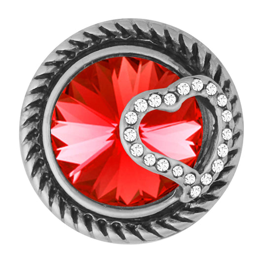 TGB Brands Ginger Snaps Token Heart - Red Charm Accessory | Interchangeable & Adjustable Snap Jewelry Collection | Button Charms for Necklaces Bracelets | Standard Size | SN01-46 | Valentine‚Äôs Day Gift
