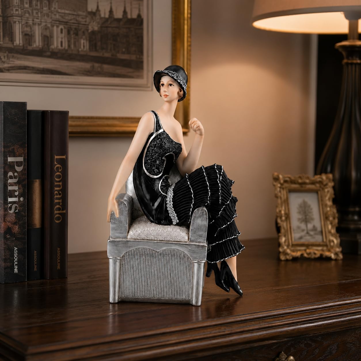 Comfy Hour 10 Inch Victorian Figurine, Vintage Lady Statuette