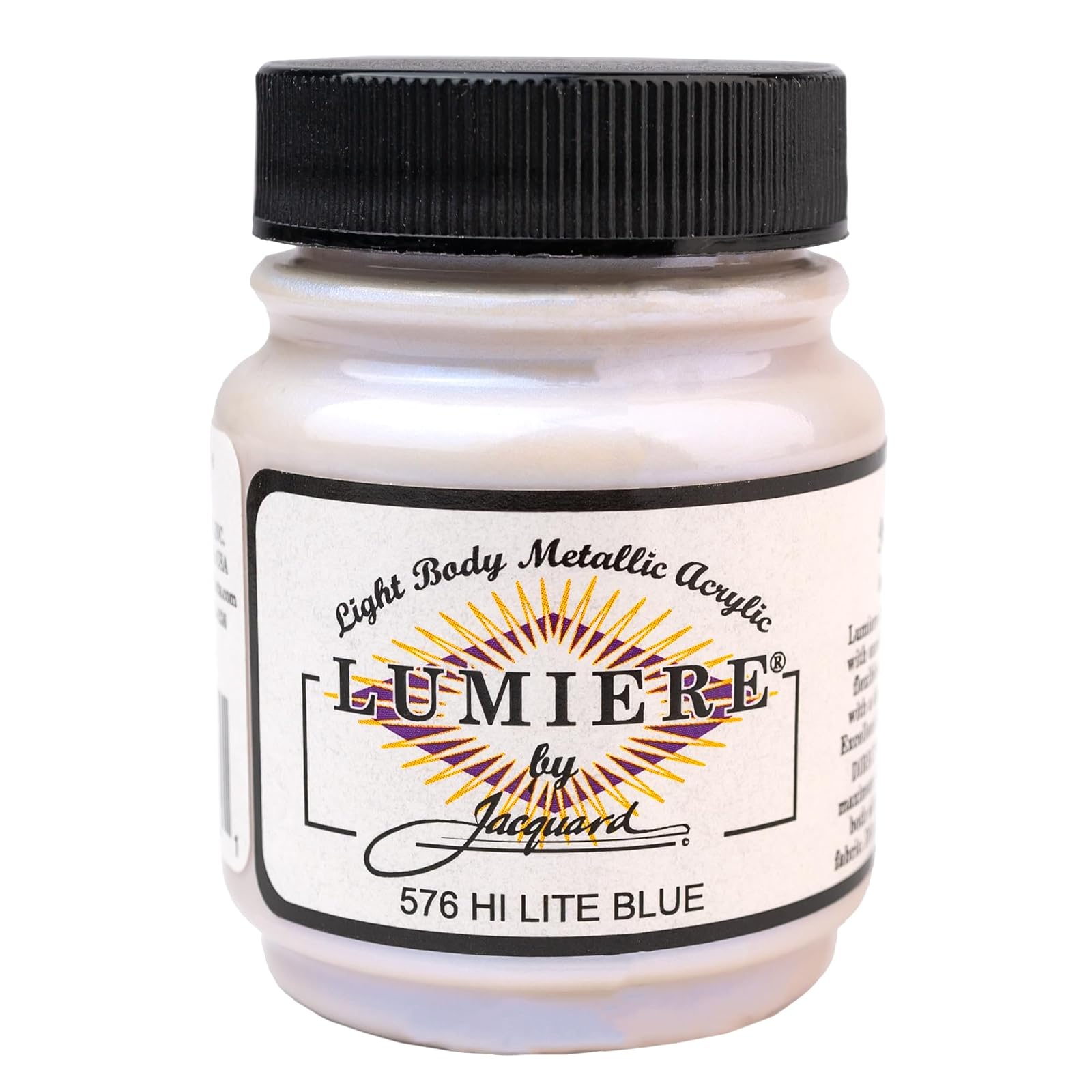Jacquard Lumiere Metallic and Pearlescent Paint 2.25 Oz, 576 Hi Lite Blue