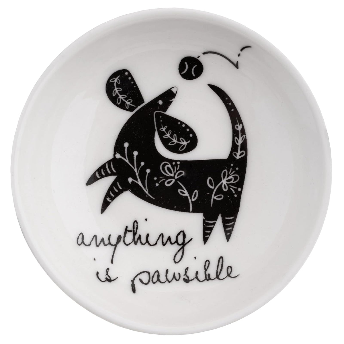 Karma Dishware Bowl, 2.75" L x 0.75" H x 0.25" W, Black/White
