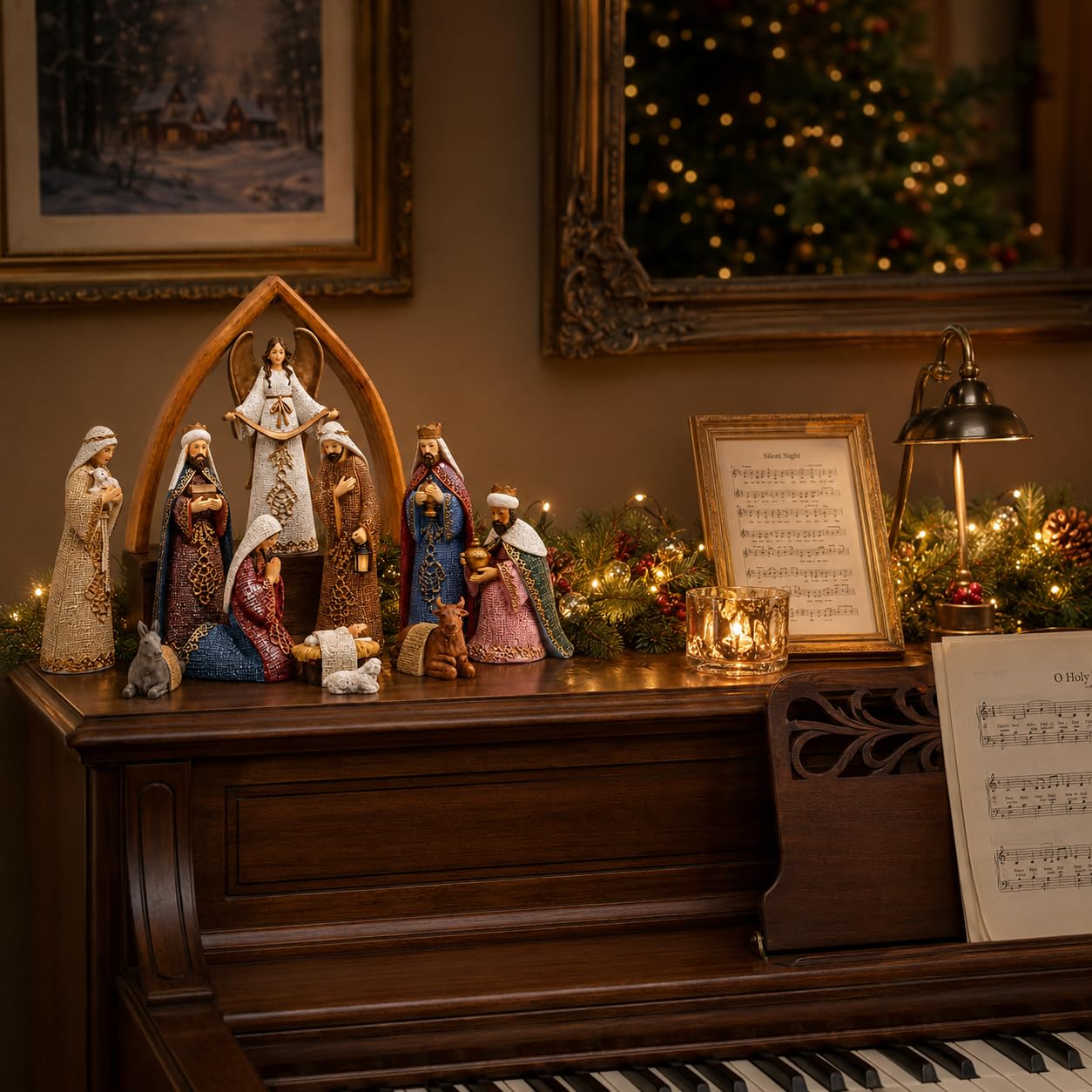 Comfy Hour The Story of Jesus Nativity Scene Collection Baby Jesus Holy Family with Angel Christmas Nativity Scene Figurine, Set of 11 Pieces, Perfect for Christmas, Polyresin