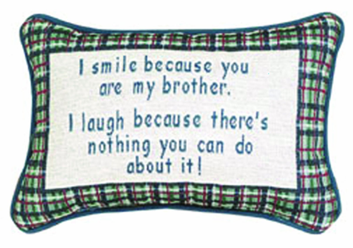 Manual I Smile I Laugh/Brother 12.5 x 8.5-Inch Decorative Throw Pillow