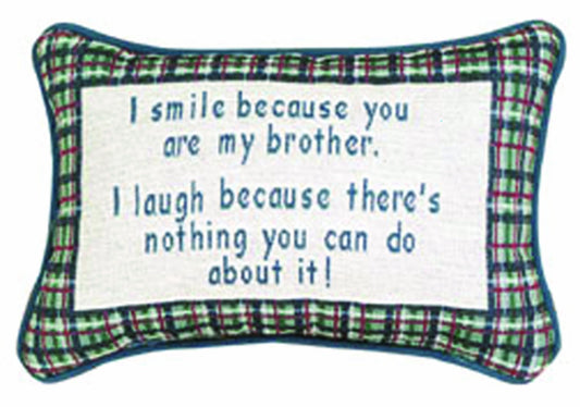 Manual I Smile I Laugh/Brother 12.5 x 8.5-Inch Decorative Throw Pillow