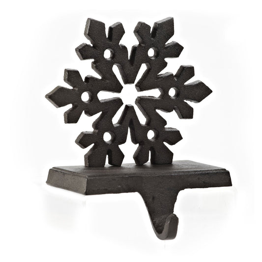 Abbott Collection Cast Iron Snowflake Stocking Holder, Dark Brown