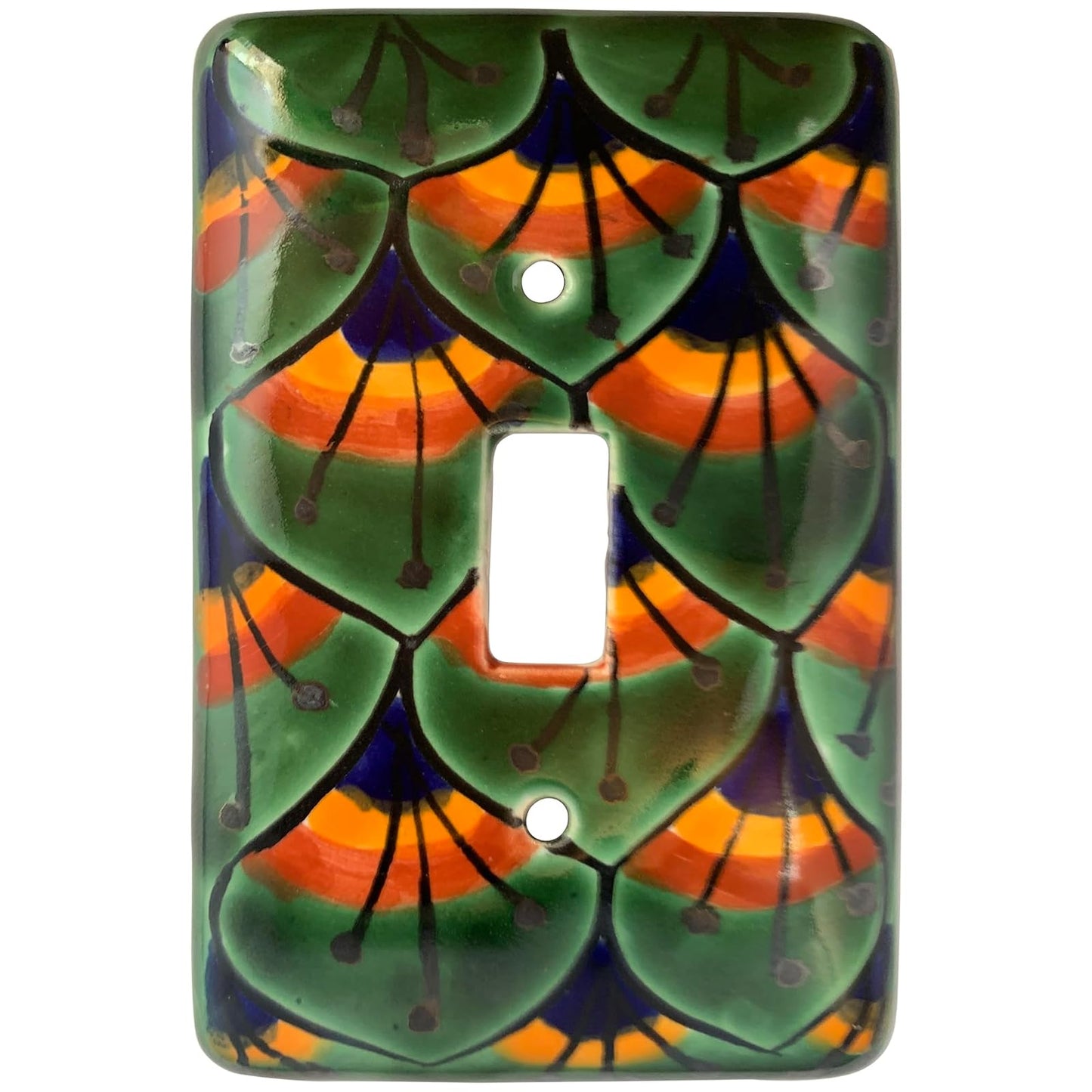 Fine Craft Imports Peacock Talavera Single Toggle Switch Plate