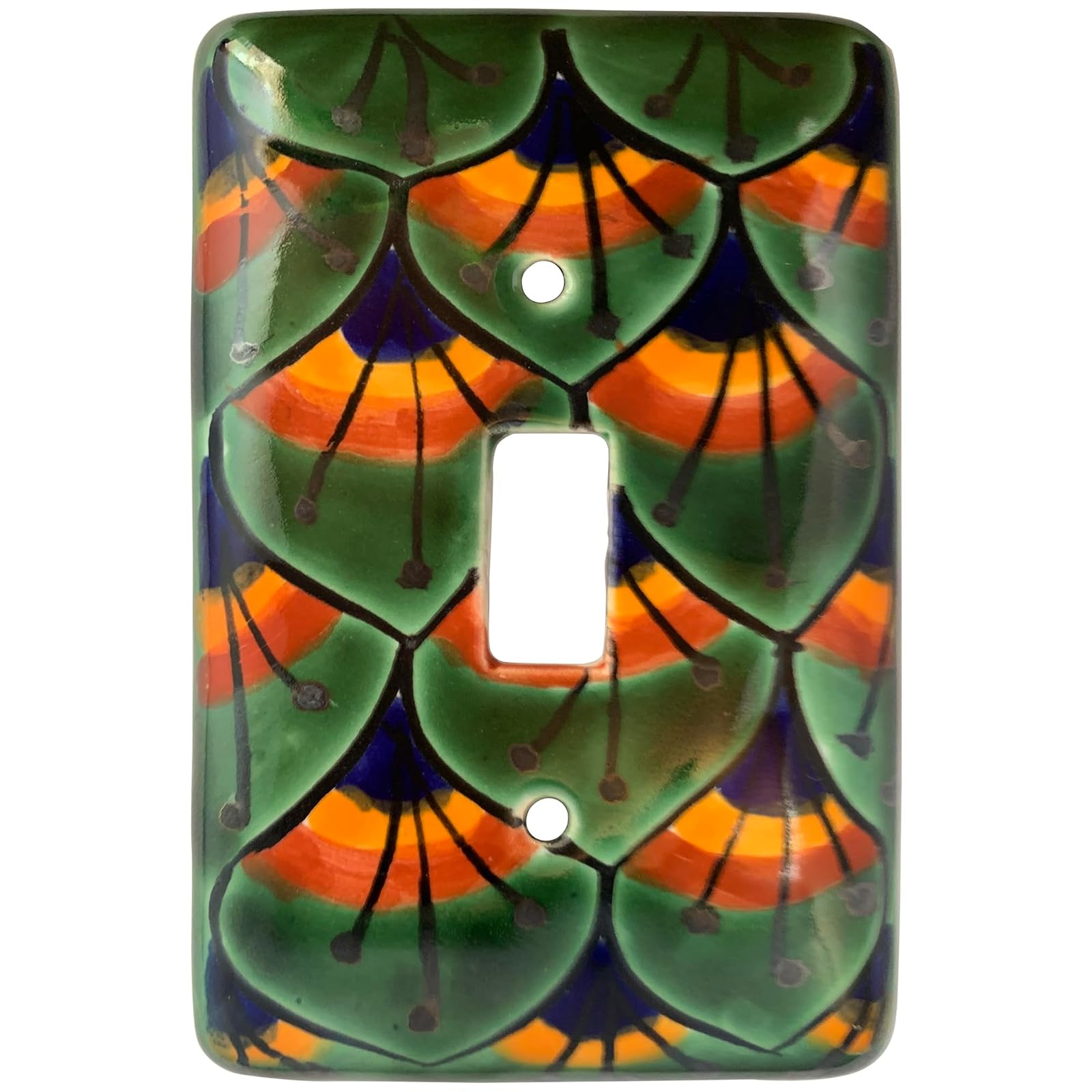 Fine Craft Imports Peacock Talavera Single Toggle Switch Plate