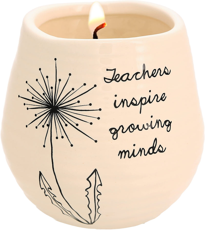 Pavilion Gift Company Teachers Inspire Growing Minds Ceramic Soy Candle