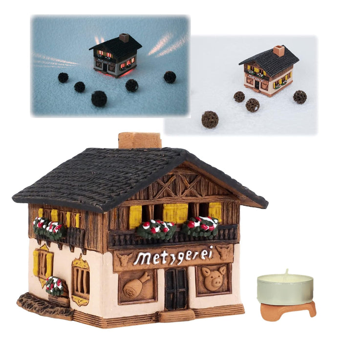 Midene Miniature Toy Building, 2.56" Tall, Brown, Black