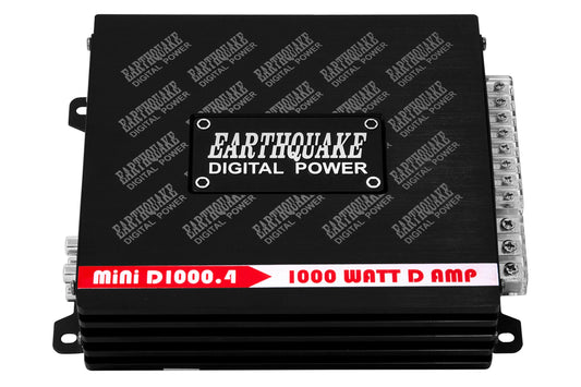 Earthquake Sound MiNi D1000.4, 1000-watt 4 Channel Car Amplifier, Red, Black, White, Yellow
