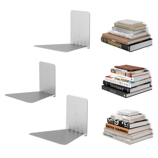 Umbra Conceal Floating Bookshelf, Large, Silver, Set of 3
