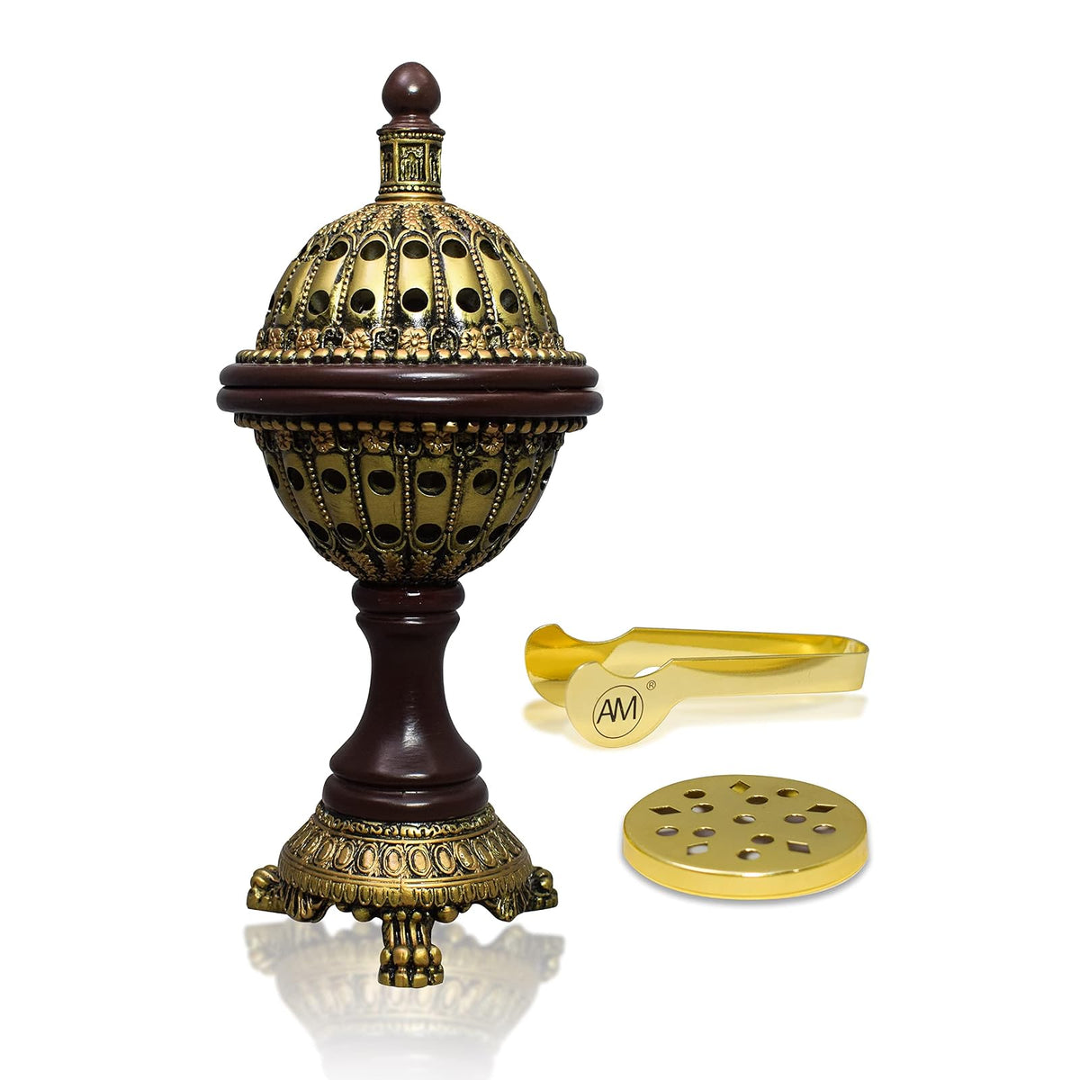 AM Incense Holder, Globe, Bronze