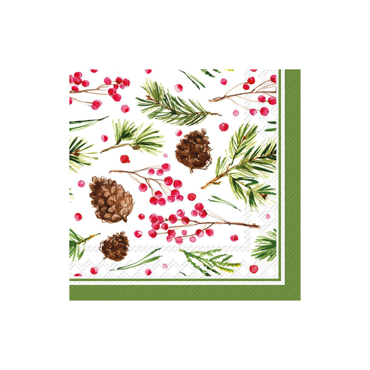 ihr SINCE 1977 Disposable Napkin, 5" x 5", Pinecone Pattern